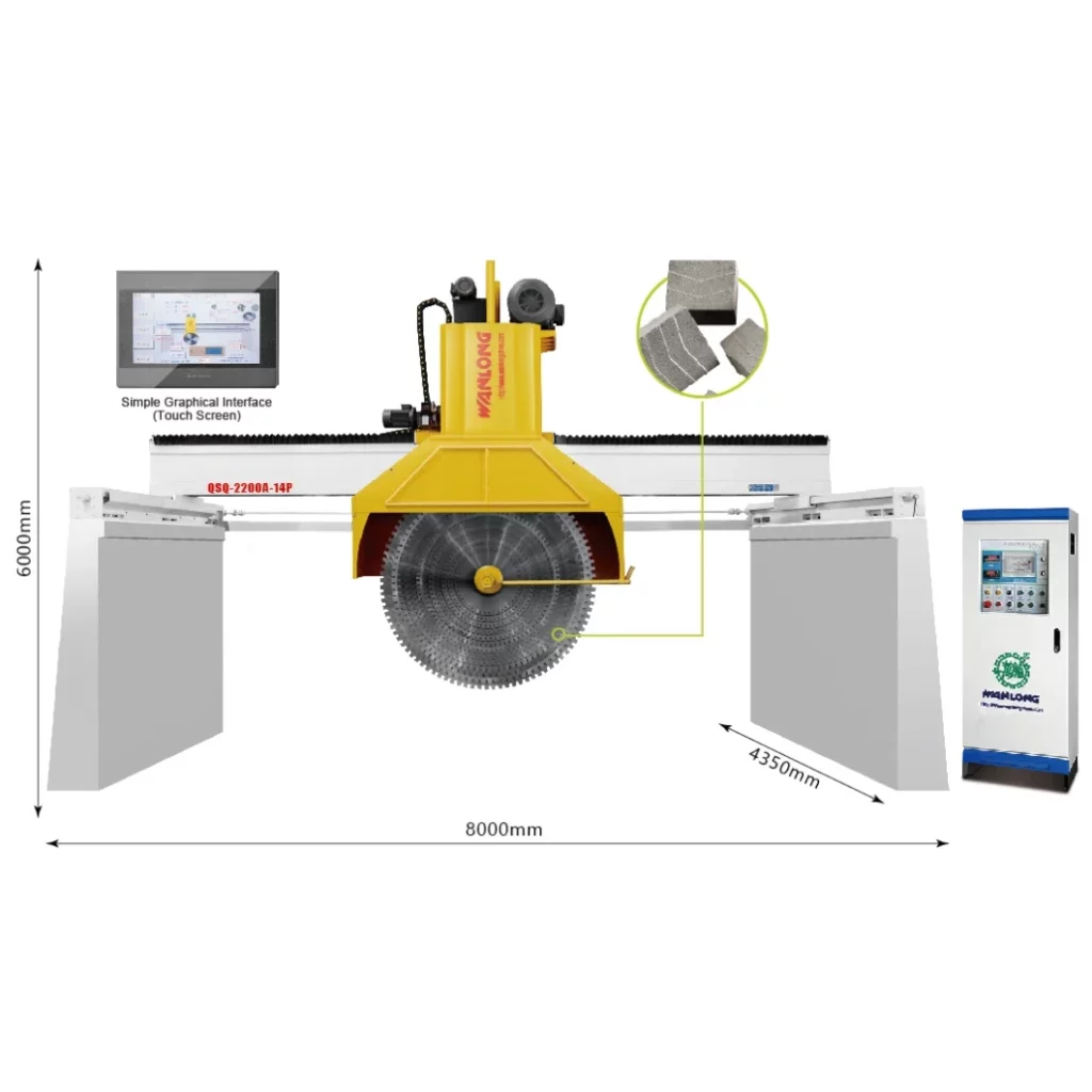 QSQ-2200A-14P Bridge Multi-blade Granite and Marble Block Cutting Machine